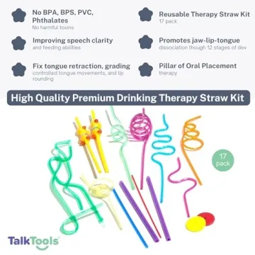 TalkTools Crazy Straws for Kids - Fun, Reusable Oral-Motor Tool