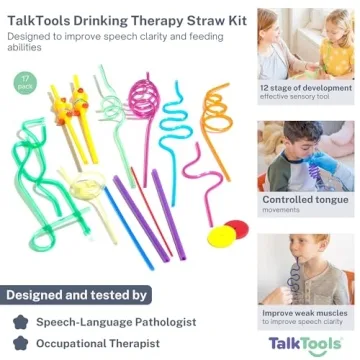 TalkTools Crazy Straws for Kids - Fun, Reusable Oral-Motor Tool