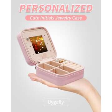 Uygafly Personalized Jewelry Box for Travel & Gifts
