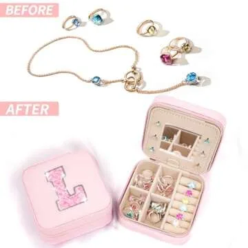 Uygafly Personalized Jewelry Box for Travel & Gifts