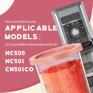 ZitoNebrix for Ninja Creami Deluxe 11-in-1 Cups and Lids - 4 Pack 24oz Replacement Containers Compat...