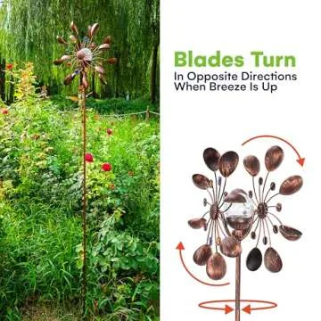 SteadyDoggie Solar Wind Spinner with LED Color Glow Decoration