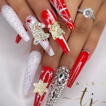 16 pcs Christmas Nail Charms for Festive Nail Art
