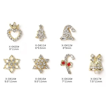 16 pcs Christmas Nail Charms for Festive Nail Art