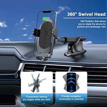 Qidoe 4 in 1 Universal Car Phone Mount - Secure & Versatile