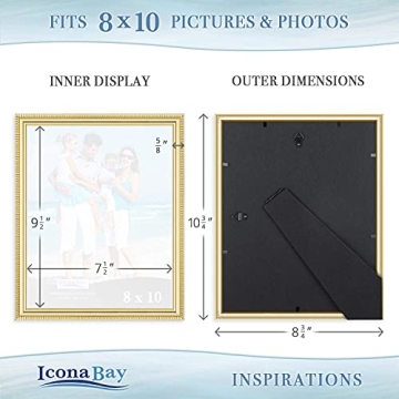 Icona Bay Gold 8x10 Picture Frames 6 Pack Eco-Friendly