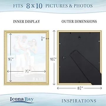 Icona Bay Gold 8x10 Picture Frames 6 Pack Eco-Friendly