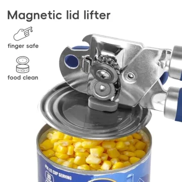 UHIYEE Heavy Duty Manual Can Opener with Easy Grip, Smooth Sharp Blade, and Magnetic Lid Lifter