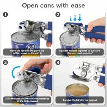 UHIYEE Heavy Duty Manual Can Opener with Magnetic Lid Lifter