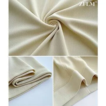 ZFLM Casual Workout Sets Two Piece Outfits for Women Ribbed Crop Tank Top High Waist Yoga Leggings Active Wear