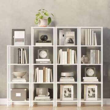 Versatile TUTOTAK 5-Tier Narrow Book Shelf for Small Spaces