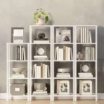Versatile TUTOTAK 5-Tier Narrow Book Shelf for Small Spaces