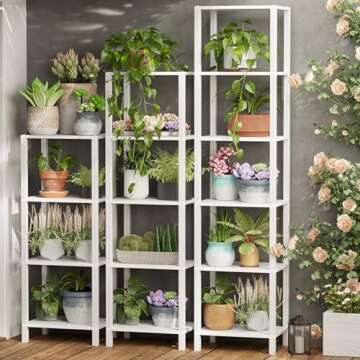 Versatile TUTOTAK 5-Tier Narrow Book Shelf for Small Spaces