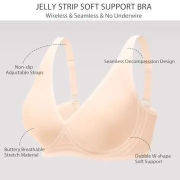 Gailife Deep V Bras for Women No Underwire Wireless Push Up Bra Seamless Plunge Bralette Comfort Supportive Bra Full Coverage -ND,S Nude