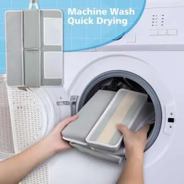 Baby Bath Kneeler and Elbow Rest Pad Set - Gray Green - 1.5 inch Extra Thick Baby Bathtub Kneeling Pad and Removable Elbow Pad,with Baby Bath Toys and Organizer Pockets - Easy to Clean-Tiikiy