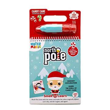 Holiday Water Magic (2 Pack - Candy Cane & Gingerbread) - Scented Reusable Water Reveal Activity Books - Stocking Stuffers for Kids, No Mess, All Fun by Scentco