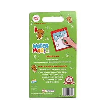 Holiday Water Magic (2 Pack - Candy Cane & Gingerbread) - Scented Reusable Water Reveal Activity Books - Stocking Stuffers for Kids, No Mess, All Fun by Scentco