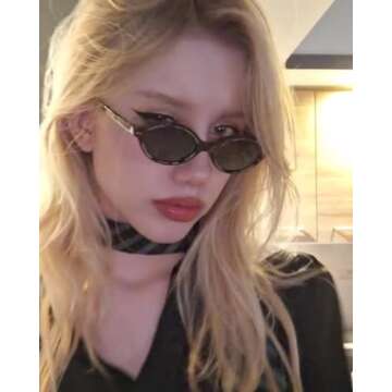 TIJN Olisa Retro Oval Sunglasses for Women Men,Polarized UV Protection Shades,Stylish Small Frame Su...