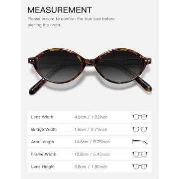 TIJN Olisa Retro Oval Sunglasses for Women Men,Polarized UV Protection Shades,Stylish Small Frame Sun Glasses(Tortoise/Grey)