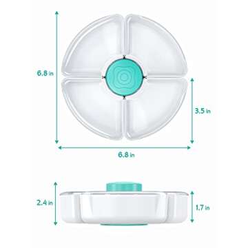 HEETA Baby Food Storage Container, Snack Box for Kids with 4 Removable Compartment and Lids, Reusable Snack Containers, Food Grade PP Material, BPA & PVC Free (Green)