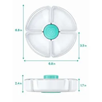 HEETA Baby Food Storage Container, Snack Box for Kids with 4 Removable Compartment and Lids, Reusable Snack Containers, Food Grade PP Material, BPA & PVC Free (Green)