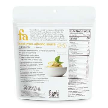 Foods Alive Non-Fortified Premium Nutritional Yeast Flakes, 6 Ounce Unfortified Vegan Cheese Powder Seasoning