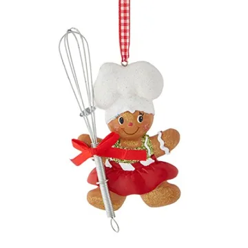 Kurt Adler Gingerbread Boy Girl Ornaments Set of 2