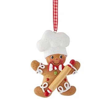 Kurt Adler Gingerbread Boy Girl Ornaments Set of 2
