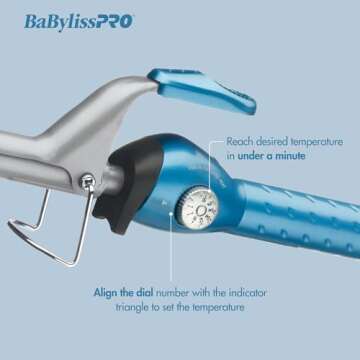 BaBylissPRO Nano Titanium Spring Curling Iron, 1" Professional Spring Hair Curler for Long Lasting Curls & All Hair Types