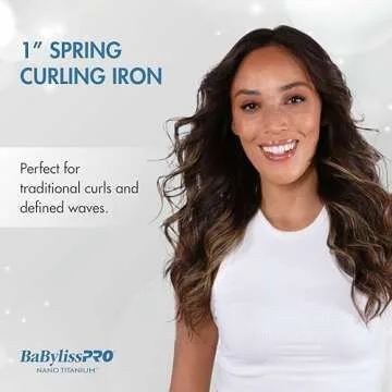 BaBylissPRO Nano Titanium Spring Curling Iron, 1" Professional Spring Hair Curler for Long Lasting Curls & All Hair Types