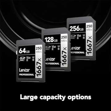 Lexar 256GB Professional 1667x SDXC Memory Card, UHS-II, C10, U3, V60, Full-HD & 4K Video, Up To 250MB/s Read, for Professional Photographer, Videographer, Enthusiast (LSD256CBNA1667)