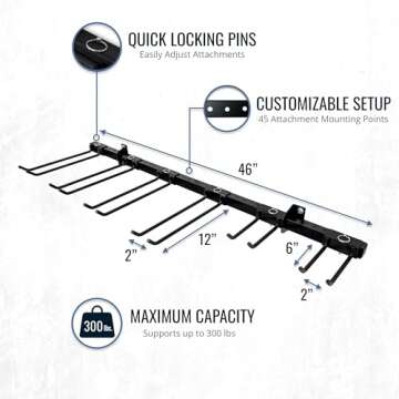 StoreYourBoard Tool Storage Rack, Max, Wall Mount Tools Home and Garage Organizer Storage System, St...