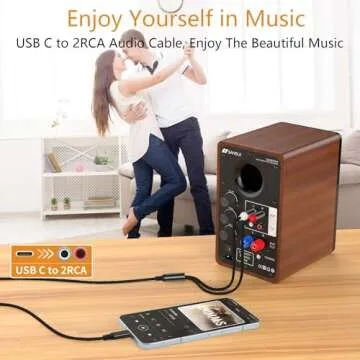 USB C to Dual RCA Audio Cable for HiFi Sound