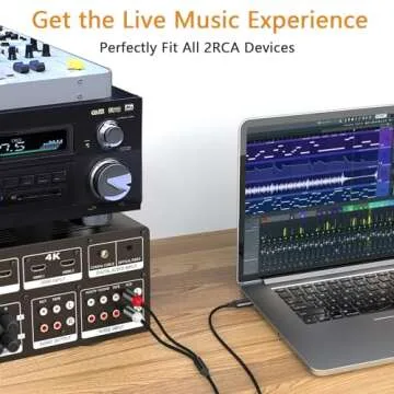 USB C to Dual RCA Audio Cable for HiFi Sound