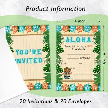Rizotus Hawaiian Birthday Invitations - Tropical Fun for Kids