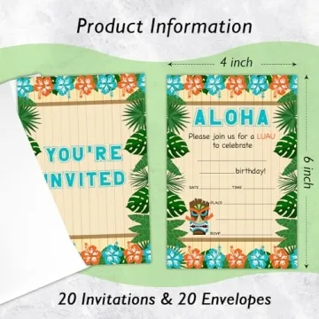 Rizotus Hawaiian Birthday Invitations - Tropical Fun for Kids