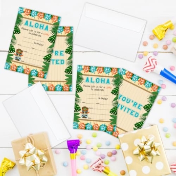 Rizotus Hawaiian Birthday Invitations - Tropical Fun for Kids