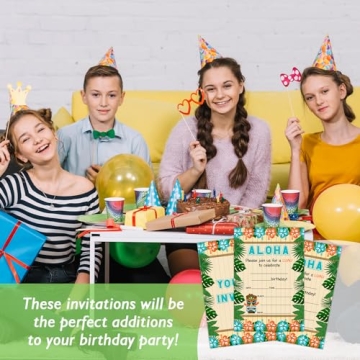 Rizotus Hawaiian Birthday Invitations - Tropical Fun for Kids