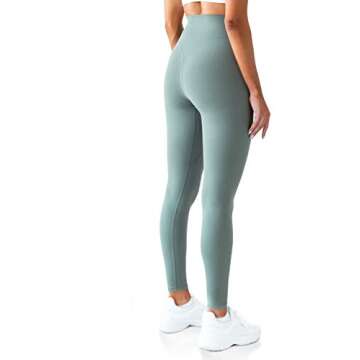Kamo Fitness High Waisted Yoga Pants 25" Inseam Ellyn Leggings Butt Lifting Tie Dye Soft Workout Tights (Thyme Green, M)