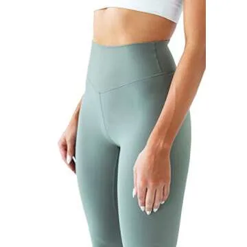 Kamo Fitness High Waisted Yoga Pants 25" Inseam Ellyn Leggings Butt Lifting Tie Dye Soft Workout Tights (Thyme Green, M)