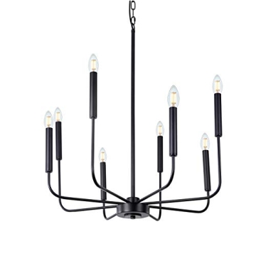 Wellmet Black Chandelier for Modern Farmhouse Decor