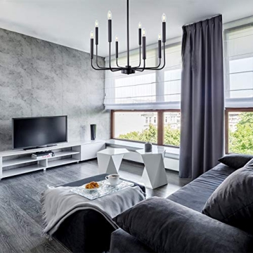 Wellmet Black Chandelier for Modern Farmhouse Decor