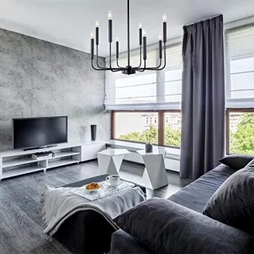 Wellmet Black Chandelier for Modern Farmhouse Decor