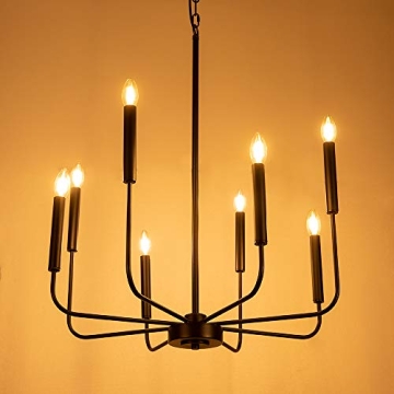 Wellmet Black Chandelier for Modern Farmhouse Decor