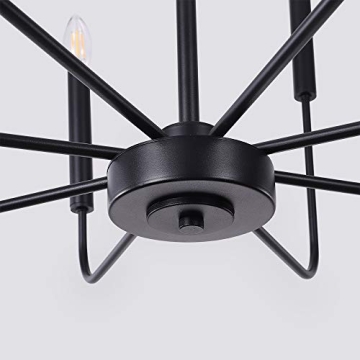 Wellmet Black Chandelier for Modern Farmhouse Decor