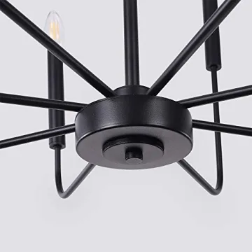 Wellmet Black Chandelier for Modern Farmhouse Decor