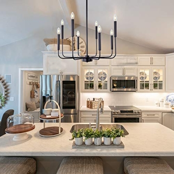 Wellmet Black Chandelier for Modern Farmhouse Decor