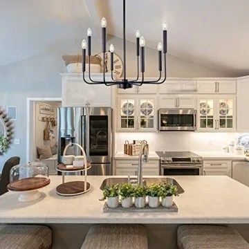 Wellmet Black Chandelier for Modern Farmhouse Decor