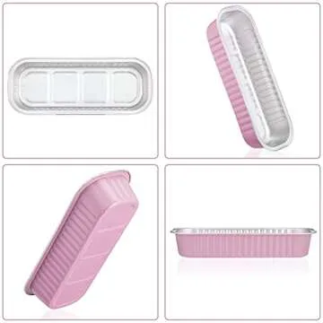 EUSOAR Cupcake Liners with Lids, 25pcs Pink Foil Pans