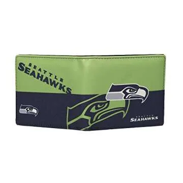 Littlearth NFL Seattle Seahawks Bi-fold Wallet - Durable Vinyl, 5 x 4 x 1 Inches